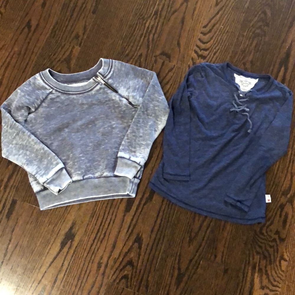 T2Love sweatshirt and long sleeve shirt.